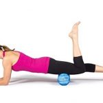 Blue soft foam roller for exercise